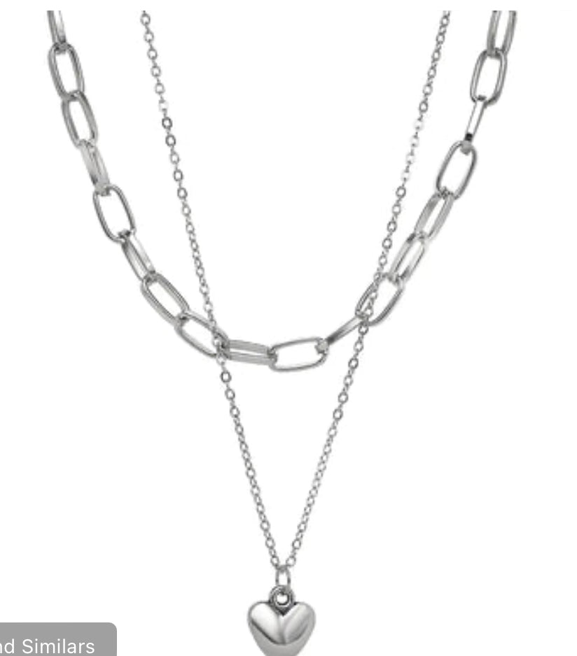 Heart chain necklace