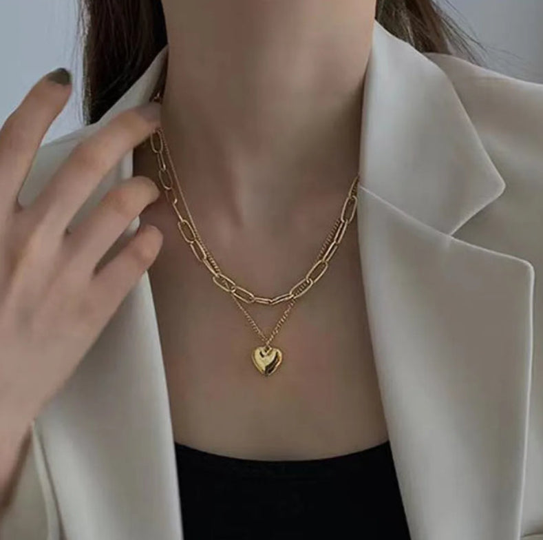Heart chain necklace